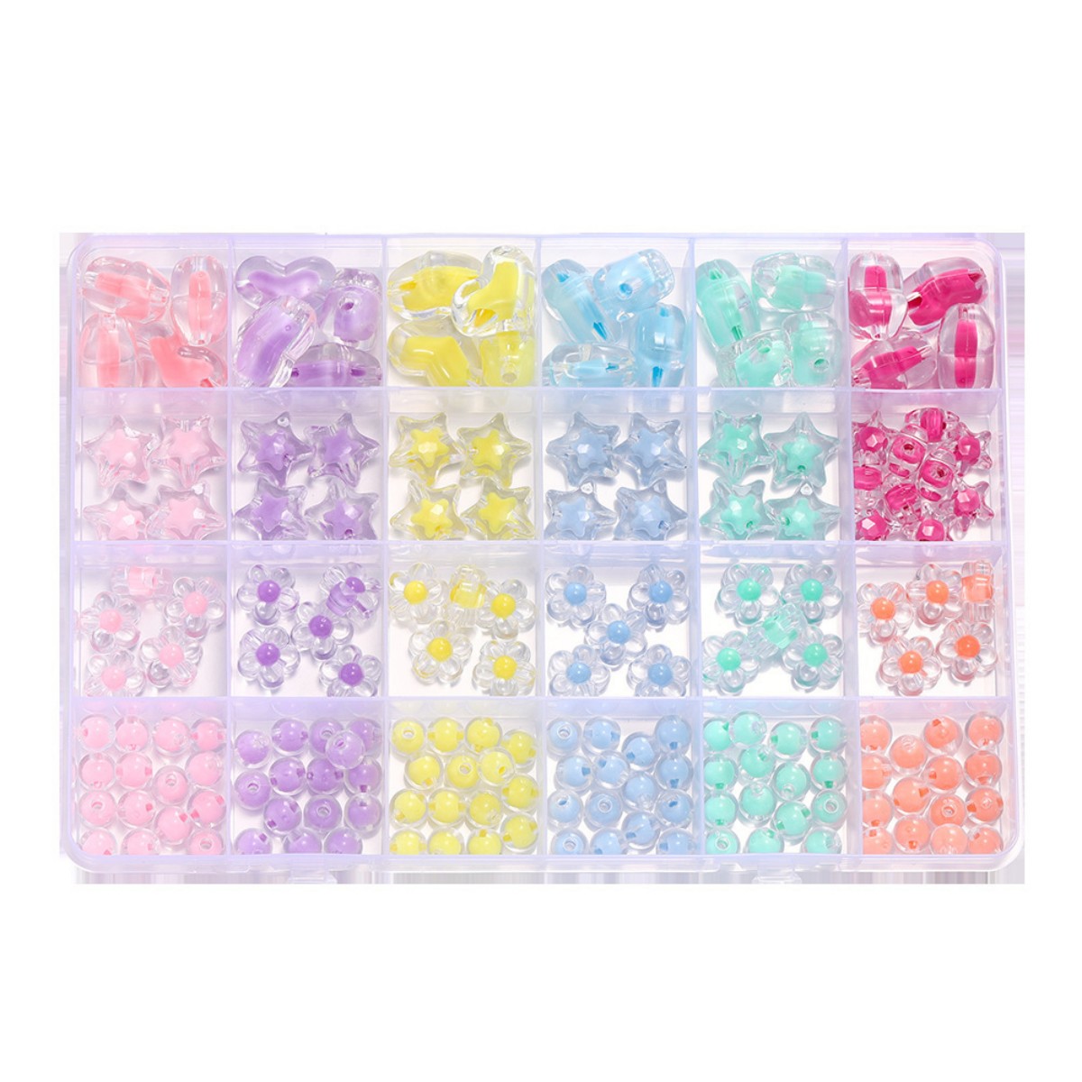 174pcs/Box Heart Acrylic Beads - огляд і ціна Gardening Tools Diy