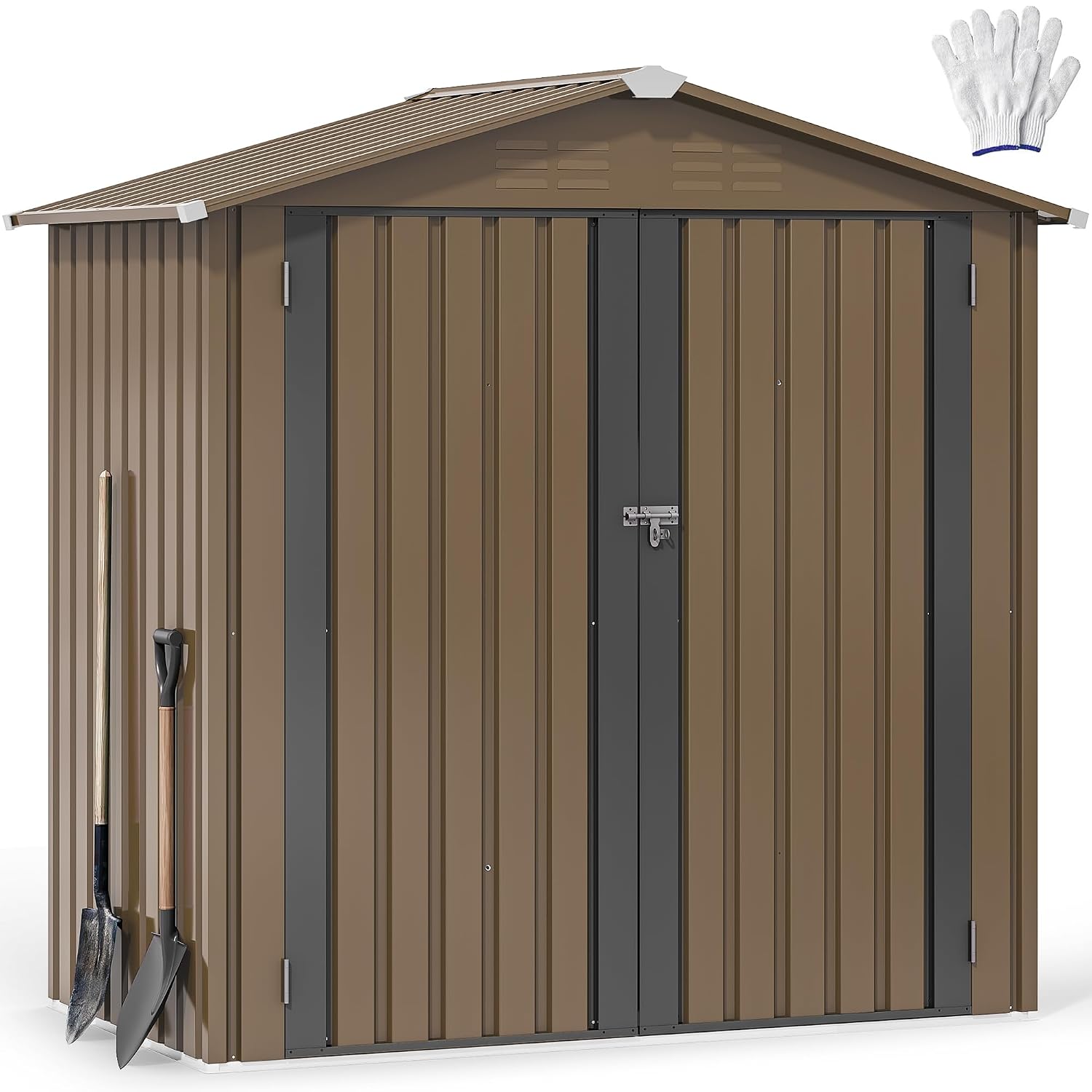 6x4ft Metal Outdoor Storage Sh - огляд і ціна Gardening Tools In