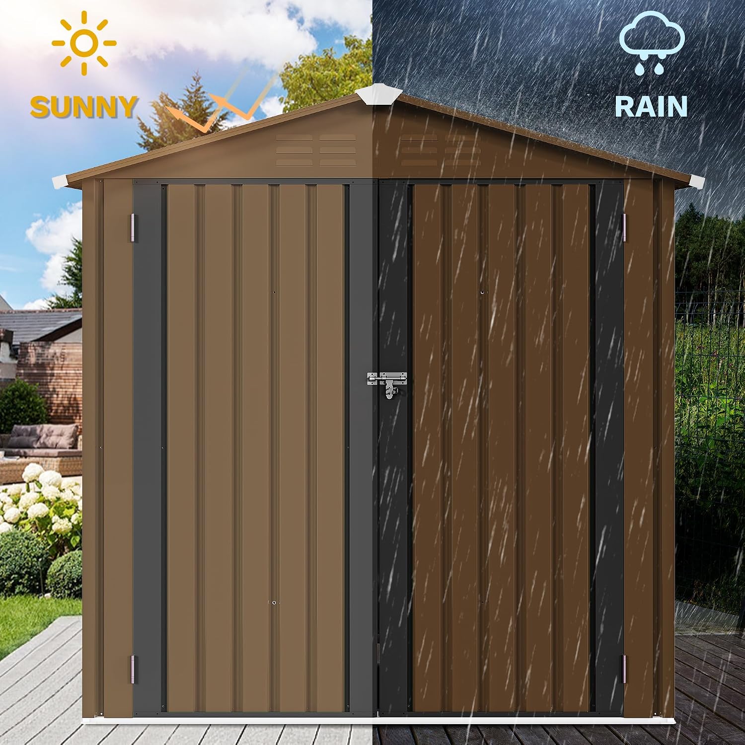 6x4ft Metal Outdoor Storage Sh - огляд і ціна Gardening Tools In