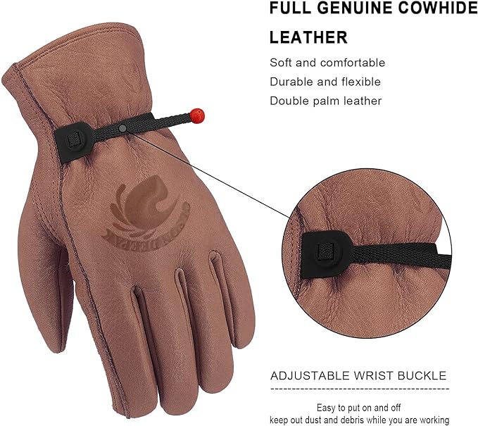 Cowhide Leather Gloves for Men - огляд і ціна Garden Gloves Thorn Proof
