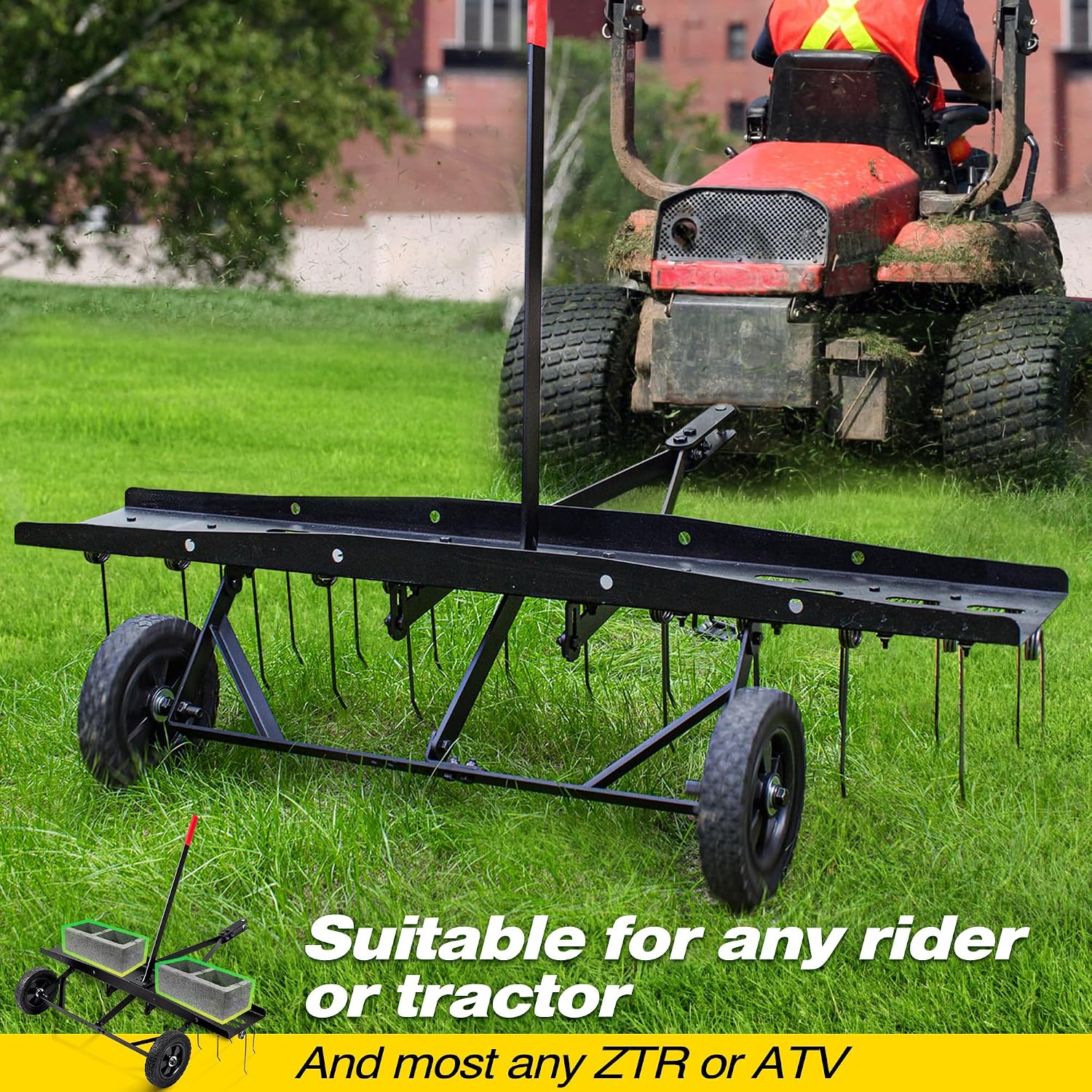 Tow Behind Lawn Dethatcher Rak - огляд і ціна Gardening Tools Lawn Mower