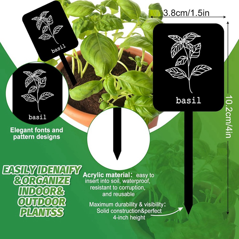 24Pcs Acrylic Plant Label Sign - огляд і ціна Gardening Tools Names
