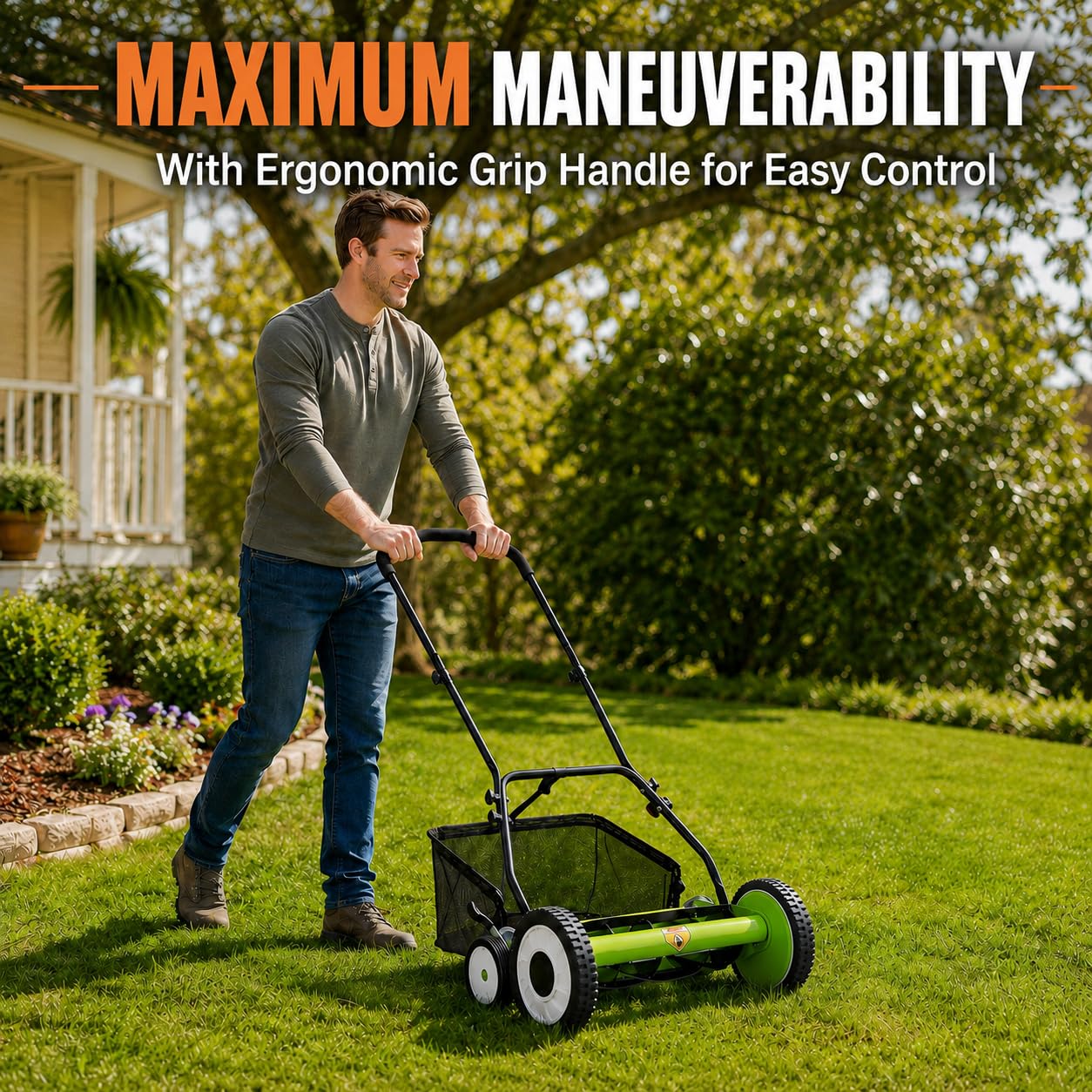 18 Inch Push Reel Lawn Mower,  - огляд і ціна Gardening Tools Lawn Mower