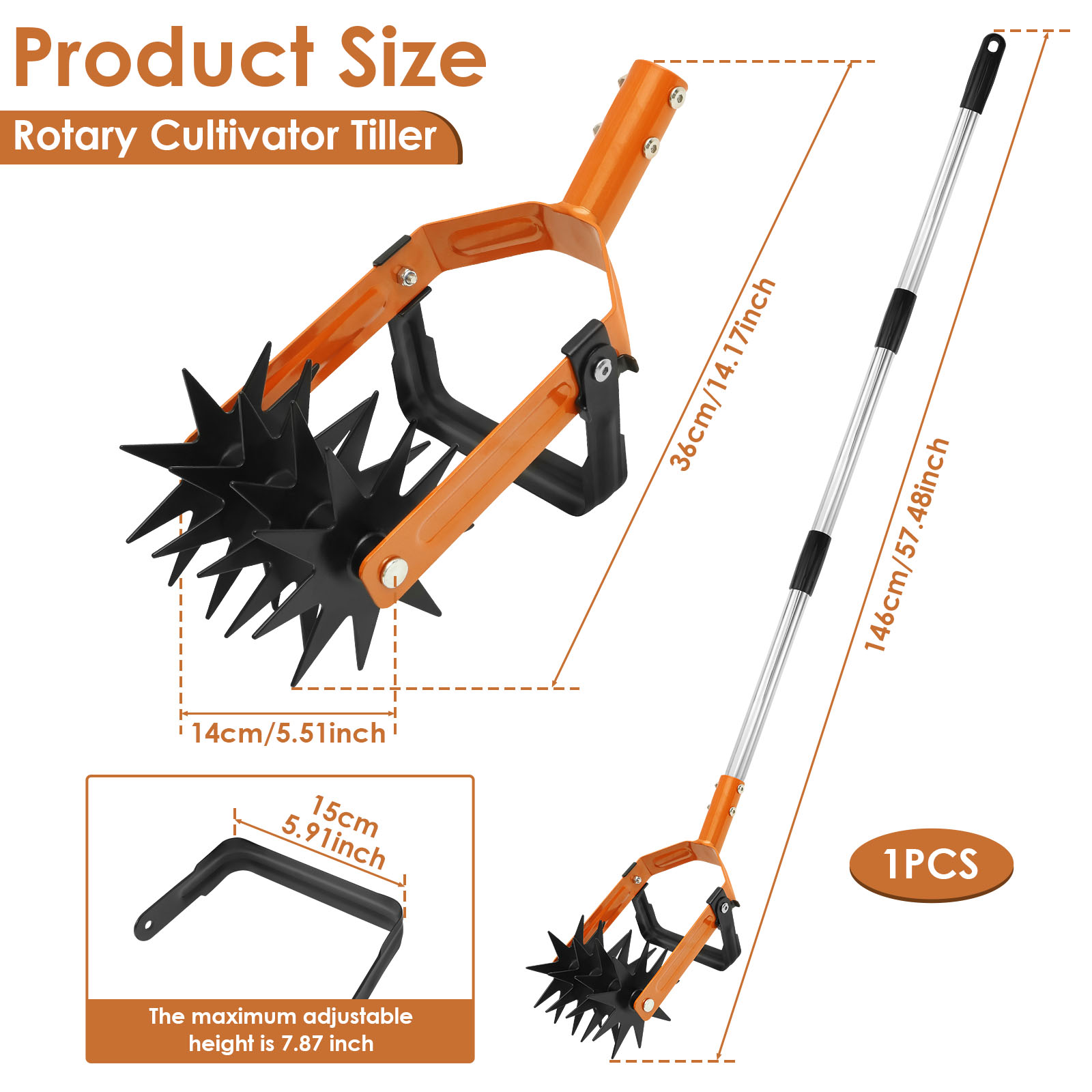 New 2-in-1Tiller Tool Stainles - огляд і ціна Gardening Tools Long Handle