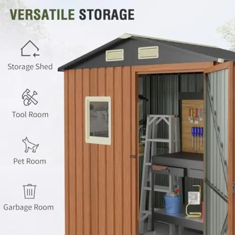 Outdoor Storage Shed 6x4 Ft, L - огляд і ціна Gardening Tools In
