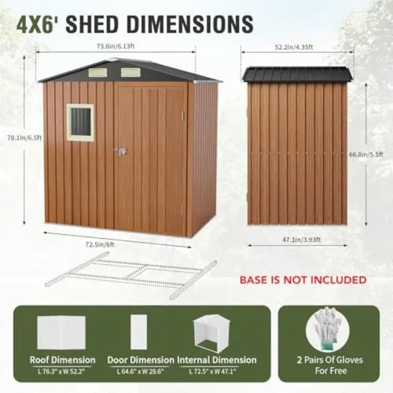 Outdoor Storage Shed 6x4 Ft, L - огляд і ціна Gardening Tools In