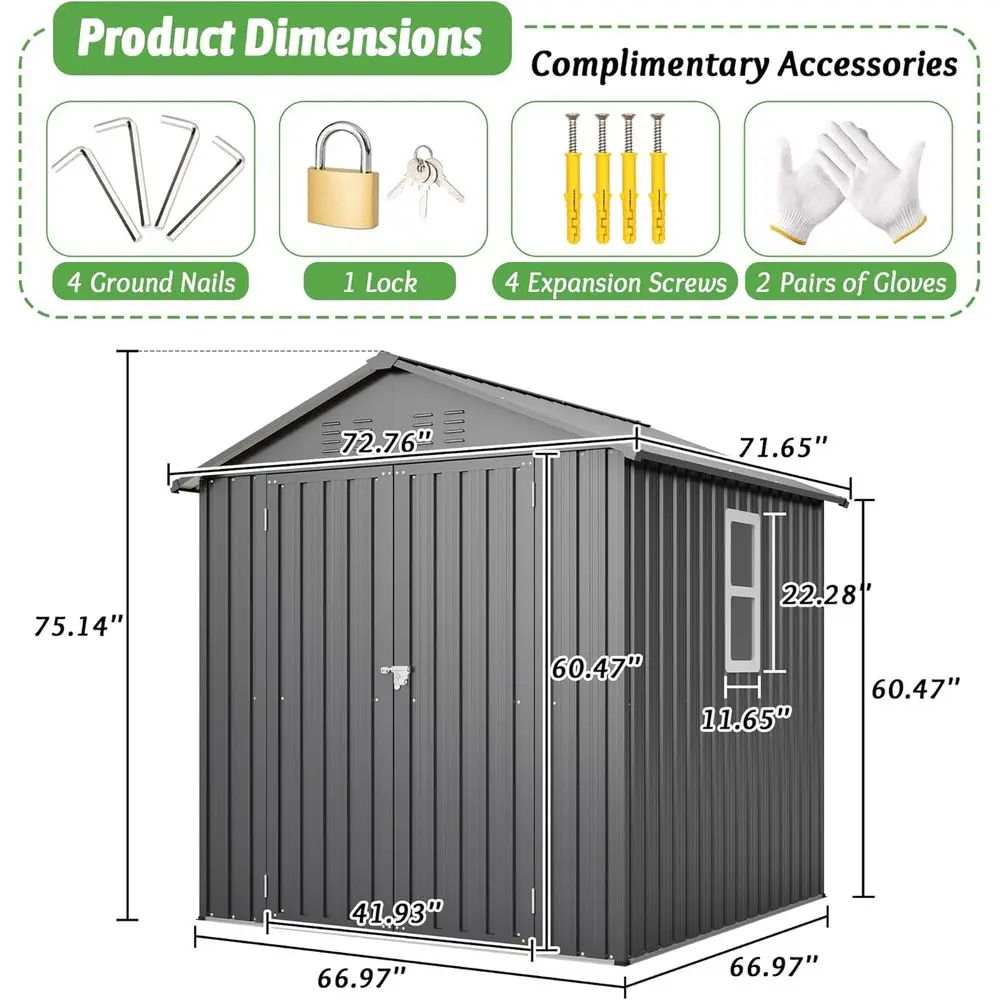 6x6 Galvanized Steel Outdoor S - огляд і ціна Gardening Tools In